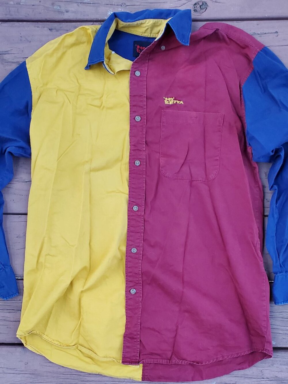 True Vintage "Mo Betta" Color Block Western Button Up Shirt